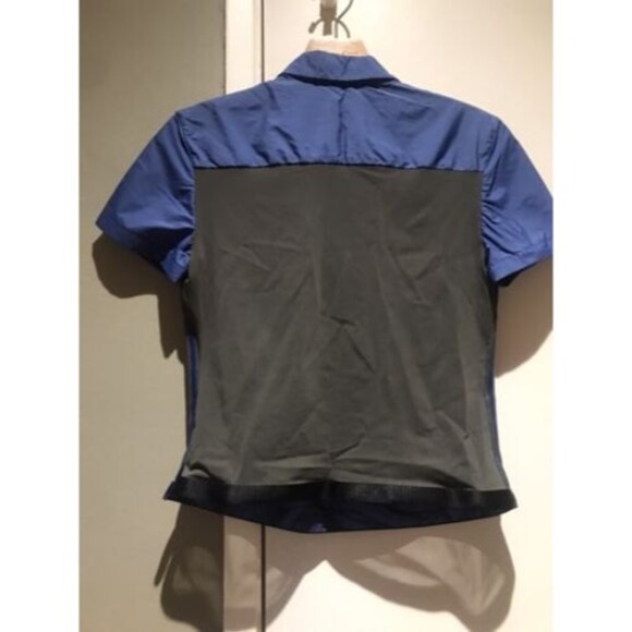 NWT PRADA short sleeve sporty shirt mesh back panel zipped seam 3/4 zipper sz M - Picture 7 of 10